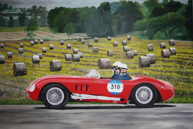 Mille Miglia 2020.|Original oil paint on Linen canvas painting by Artist Paul Smith.|H72 xW108 inches (H183 x W275 cm).|£ POA.