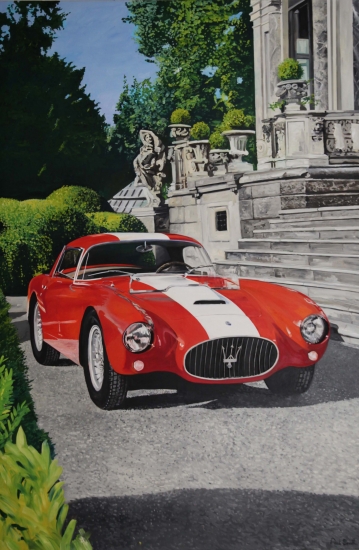 Maserati A6 GCS at concourse d'elegance Ville d'Este.|72 x 108 inches (183 x 275 cm).|SOLD