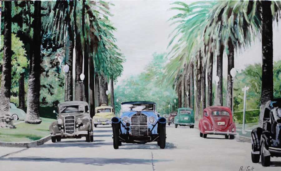 Mercedes SSK in California. 24 x 40 inches (61 x 102 cm). � POA