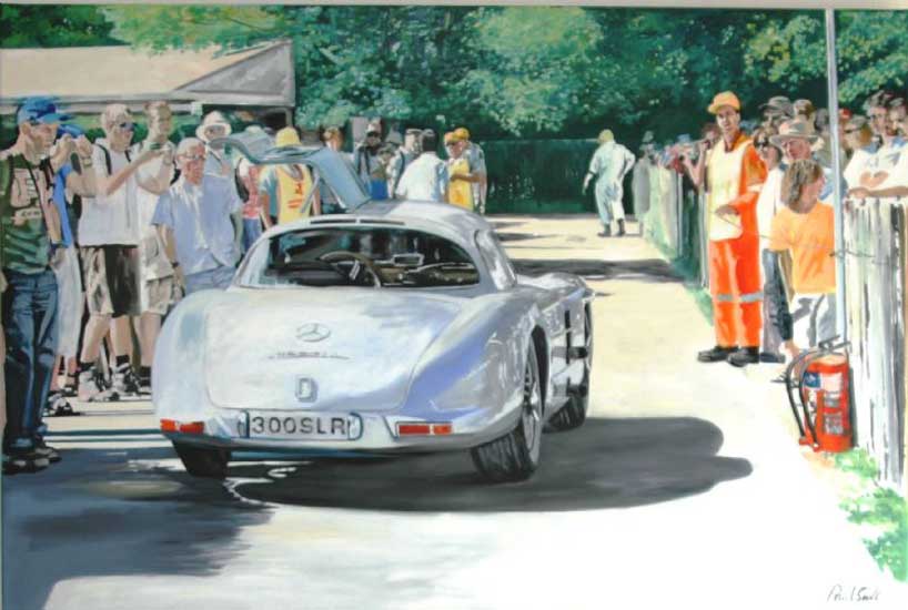 Mercedes Benz 300 SLR Uhlenhaut Coupe. 48 x 72 inches (122 x 183 cm). SOLD