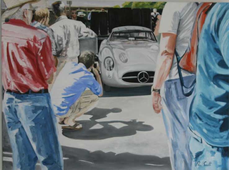 Mercedes at Goodwood. 36 x 46 inches (91 x 117 cm). SOLD