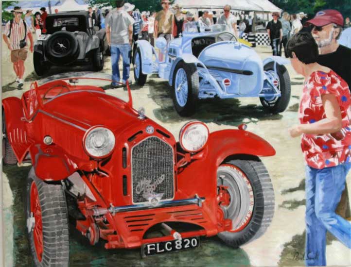 Alfa Romeo at Goodwood. Oil on canvas 46 x 60 inches (117 x 152). SOLD