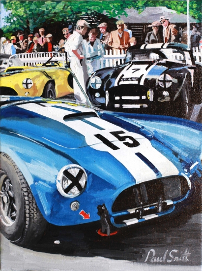 AC Cobra, In the paddock at Goodwood.|Oil on Canvas.| 16 x 12 inches (40 x 30 cm.|SOLD