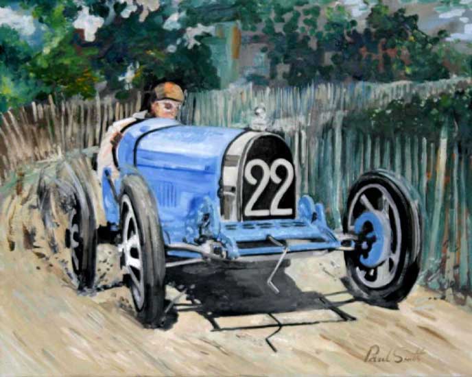 Bugatti T35,Lyon 1924 GP. 24 x 30 inch ( 61 x 76 cm). SOLD