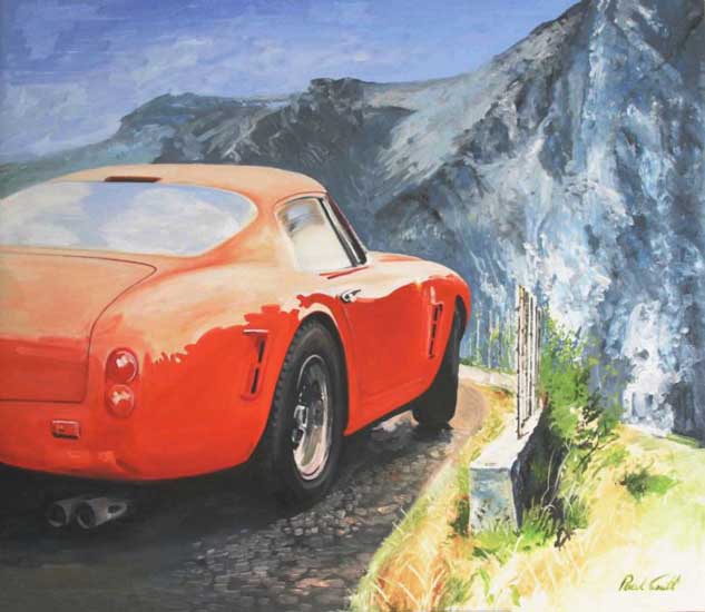 Ferrari 250 SWB on the edge . Oil on canvas 42 x 48 inches (107 x 122cm). � POA