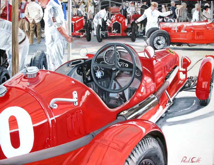 Alfa Romeo at Goodwood. 46 x 60 inches (117 x 152). SOLD