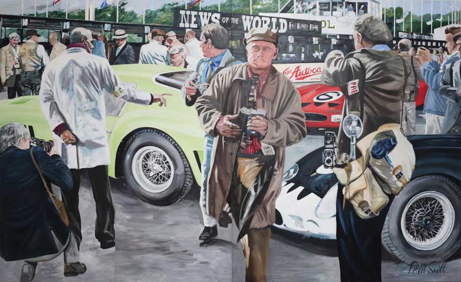 August 1962 RAC Goodwood TT | 96 x 157 inches (244 x 398 cm) | Oil on Wood Panel