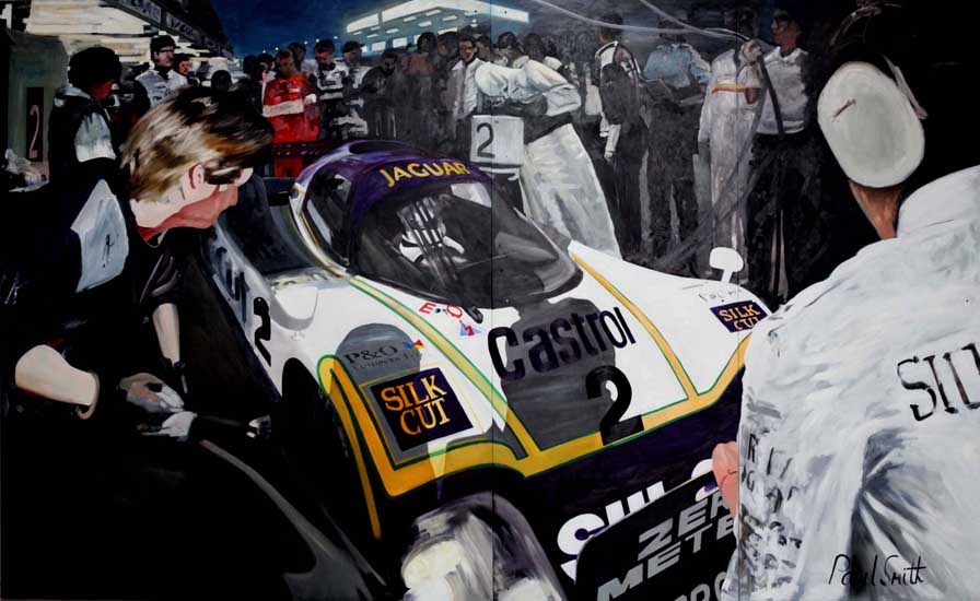 June 1988 24 Hours Le Mans| 96 x 157 inches (244 x 398cm)| Oil on Wood Panel