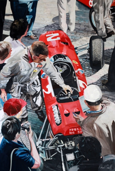 Ferrari 1512 at Monza.|Oil on canvas.|108 x 72 inches (275 x 183 cm).|� SOLD