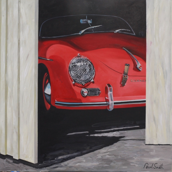 Porsche 356 Speedster,|oil on canvas,|46 x 46 inches (117 x 117 cm),|SOLD