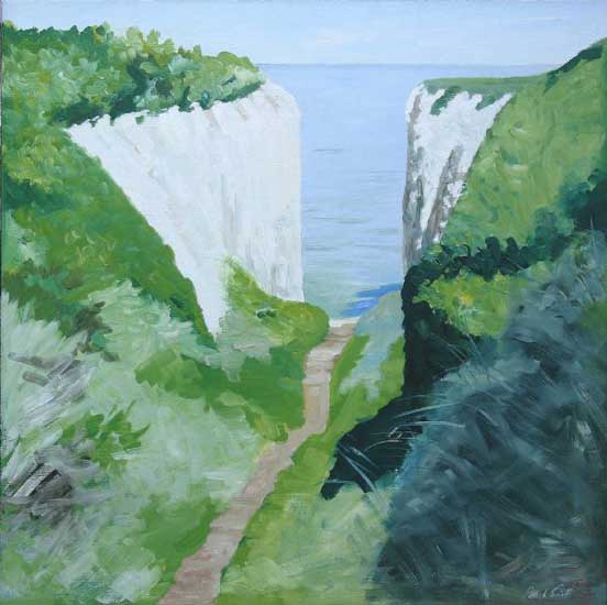 Roman Gap Kingsgate Broadstairs Midday. Oil on canvas 36 x 36 inches (92 x 92 cm).  POA