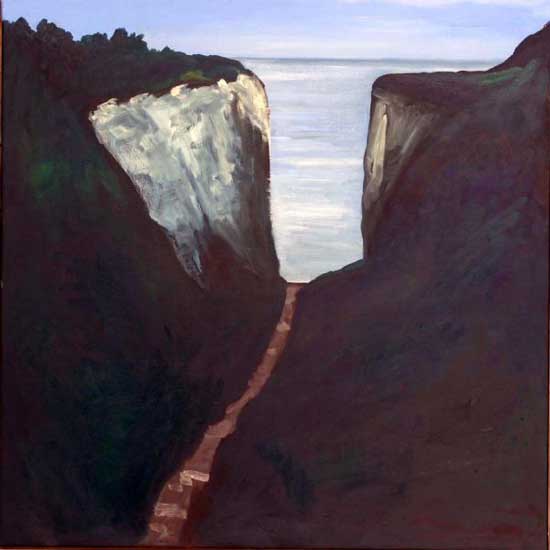 Roman Gap Kingsgate Broadstairs Night. Oil on canvas 36 x 36 inches (92 x 92 cm).  POA