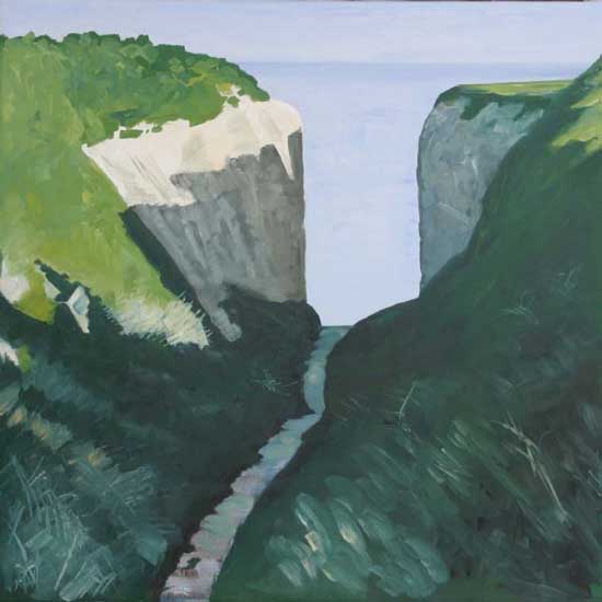 Roman Gap Kingsgate Broadstairs Morning. Oil on canvas 36 x 36 inches (92 x 92 cm). £ POA