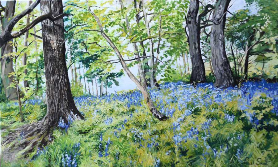 Blue Bell woods Canterbury. 91 x 152 cm (36 x 60 inch). SOLD