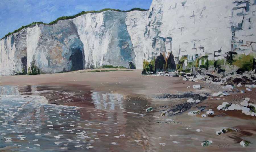 Kingsgate Bay, Broadstairs . Oil on canvas 36 x 60 inches (91 x 152 cm). SOLD